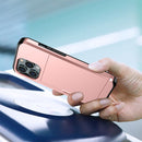 Shockproof Armor Protective Phone Case with Slide Card Slot For iPhone 14 (Black)