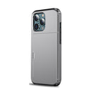 Shockproof Armor Protective Phone Case with Slide Card Slot For iPhone 14 Max (Grey)