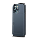Shockproof Armor Protective Phone Case with Slide Card Slot For iPhone 14 Pro Max (Dark Blue)