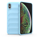 Magic Shield TPU + Flannel Phone Case For iPhone XS Max(Light Blue)
