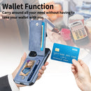 Carbon Fiber Vertical Flip Zipper Phone Case For iPhone 13(Blue)