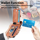 Carbon Fiber Vertical Flip Zipper Phone Case For iPhone 13(Brown)