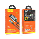 hoco NZ7 PD20W+QC3.0 Car Charger with 8 Pin Cable(Metal Grey)