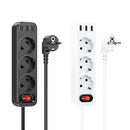 hoco NS2 3-position + 3-USB Extension Cord Socket, EU Plug(White)