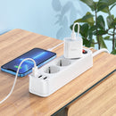 hoco NS2 3-position + 3-USB Extension Cord Socket, EU Plug(Black)
