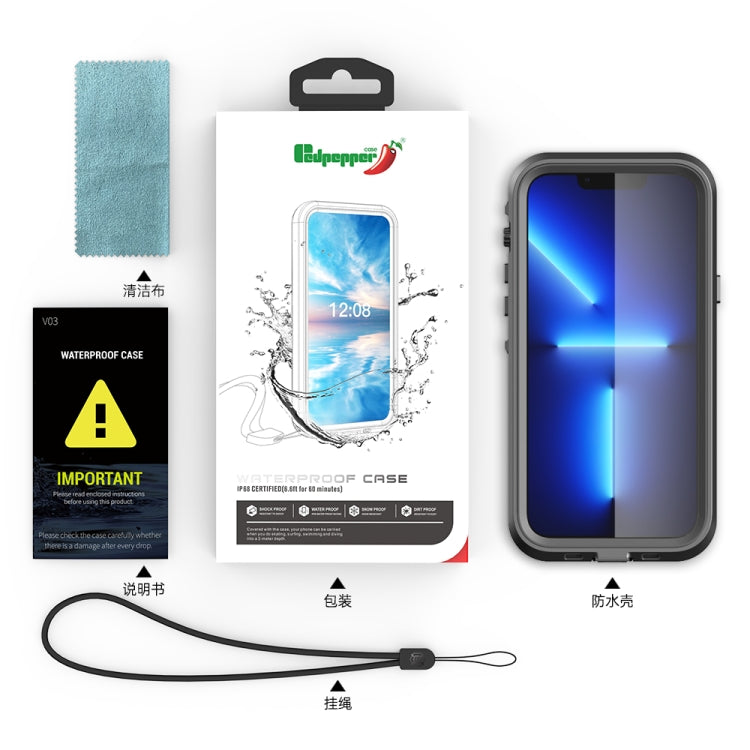 For Samsung Galaxy A33 5G RedPepper Transparent Shockproof Waterproof PC + TPU Phone Case(Black)