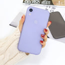 For iPhone XR 1.5mm Liquid Emulsion Translucent TPU case(Purple)
