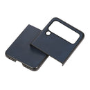 For Samsung Galaxy Z Flip4 Two-color Calf Texture Shockproof Phone Case(Blue)