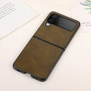 For Samsung Galaxy Z Flip4 Two-color Calf Texture Shockproof Phone Case(Green)