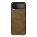 For Samsung Galaxy Z Flip4 Two-color Calf Texture Shockproof Phone Case(Green)