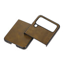 For Samsung Galaxy Z Flip4 Two-color Calf Texture Shockproof Phone Case(Green)