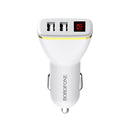 Borofone BZ11 Speed Map Dual Ports Digital Display Car Charger(White)