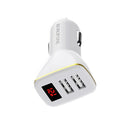 Borofone BZ11 Speed Map Dual Ports Digital Display Car Charger(White)