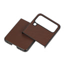 For Samsung Galaxy Z Flip4 Carbon Fiber Texture Shockproof Protective Phone Case(Brown)