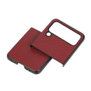 For Samsung Galaxy Z Flip4 Carbon Fiber Texture Shockproof Protective Phone Case(Red)