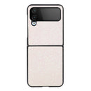 For Samsung Galaxy Z Flip4 Glitter Powder PU Phone Case(White)