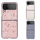 For Samsung Galaxy Z Flip4 Glitter Powder PU Phone Case(White)