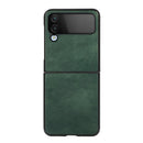 For Samsung Galaxy Z Flip4 Two-color Litchi Texture Phone Case(Green)
