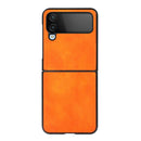 For Samsung Galaxy Z Flip4 Two-color Litchi Texture Phone Case(Orange)