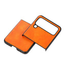 For Samsung Galaxy Z Flip4 Two-color Litchi Texture Phone Case(Orange)