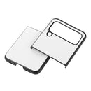 For Samsung Galaxy Z Flip4 Two-color Litchi Texture Phone Case(White)