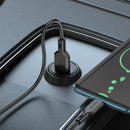 Borofone BZ18 Single USB Port QC3.0 Car Charger with Type-C / USB-C Charging Cable(Black)