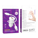 Borofone BZ18 Single USB Port QC3.0 Car Charger with Type-C / USB-C Charging Cable(White)