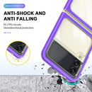 For Samsung Galaxy Z Flip4 Clear Acrylic+PC+TPU Shockproof Phone Case(Purple)