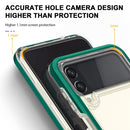 For Samsung Galaxy Z Flip4 Clear Acrylic+PC+TPU Shockproof Phone Case(Dark Green)