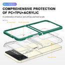 For Samsung Galaxy Z Flip4 Clear Acrylic+PC+TPU Shockproof Phone Case(Dark Green)