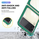 For Samsung Galaxy Z Flip4 Clear Acrylic+PC+TPU Shockproof Phone Case(Dark Green)