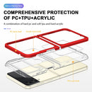 For Samsung Galaxy Z Flip4 Clear Acrylic+PC+TPU Shockproof Phone Case(Red)