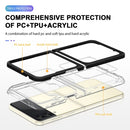 For Samsung Galaxy Z Flip4 Clear Acrylic+PC+TPU Shockproof Phone Case(Black)