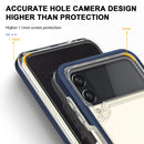 For Samsung Galaxy Z Flip4 Clear Acrylic+PC+TPU Shockproof Phone Case(Navy Blue)
