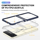 For Samsung Galaxy Z Flip4 Clear Acrylic+PC+TPU Shockproof Phone Case(Navy Blue)