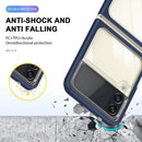 For Samsung Galaxy Z Flip4 Clear Acrylic+PC+TPU Shockproof Phone Case(Navy Blue)