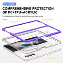 For Samsung Galaxy Z Fold4 Clear Acrylic+PC+TPU Shockproof Phone Case(Purple)