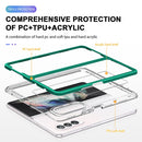 For Samsung Galaxy Z Fold4 Clear Acrylic+PC+TPU Shockproof Phone Case(Dark Green)