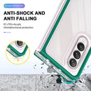 For Samsung Galaxy Z Fold4 Clear Acrylic+PC+TPU Shockproof Phone Case(Dark Green)