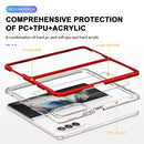 For Samsung Galaxy Z Fold4 Clear Acrylic+PC+TPU Shockproof Phone Case(Red)