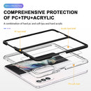 For Samsung Galaxy Z Fold4 Clear Acrylic+PC+TPU Shockproof Phone Case(Black)