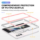 For Samsung Galaxy Z Fold4 Clear Acrylic+PC+TPU Shockproof Phone Case(Pink)
