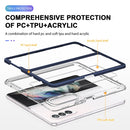 For Samsung Galaxy Z Fold4 Clear Acrylic+PC+TPU Shockproof Phone Case(Navy Blue)