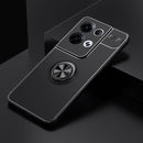 For OPPO Reno8 Pro Metal Ring Holder 360 Degree Rotating TPU Phone Case(Black)