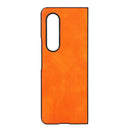 For Samsung Galaxy Z Fold4 Two-color Litchi Texture PU Phone Case(Orange)