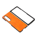 For Samsung Galaxy Z Fold4 Two-color Litchi Texture PU Phone Case(Orange)