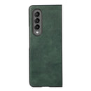 For Samsung Galaxy Z Fold4 Two-color Litchi Texture PU Phone Case(Green)
