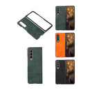 For Samsung Galaxy Z Fold4 Two-color Litchi Texture PU Phone Case(Black)