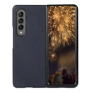 For Samsung Galaxy Z Fold4 Two-color Litchi Texture Phone Case(Blue)