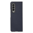 For Samsung Galaxy Z Fold4 Two-color Litchi Texture Phone Case(Blue)